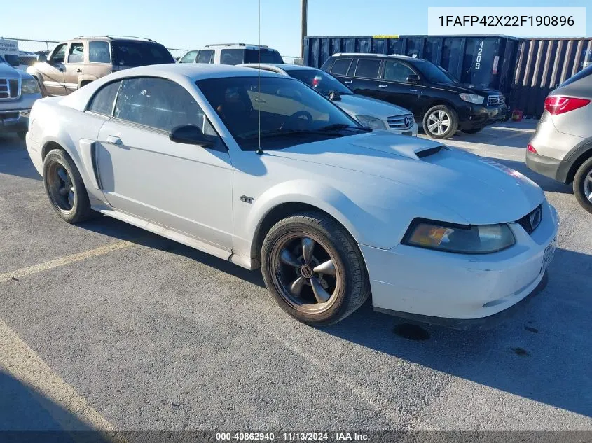 2002 Ford Mustang Gt VIN: 1FAFP42X22F190896 Lot: 40862940