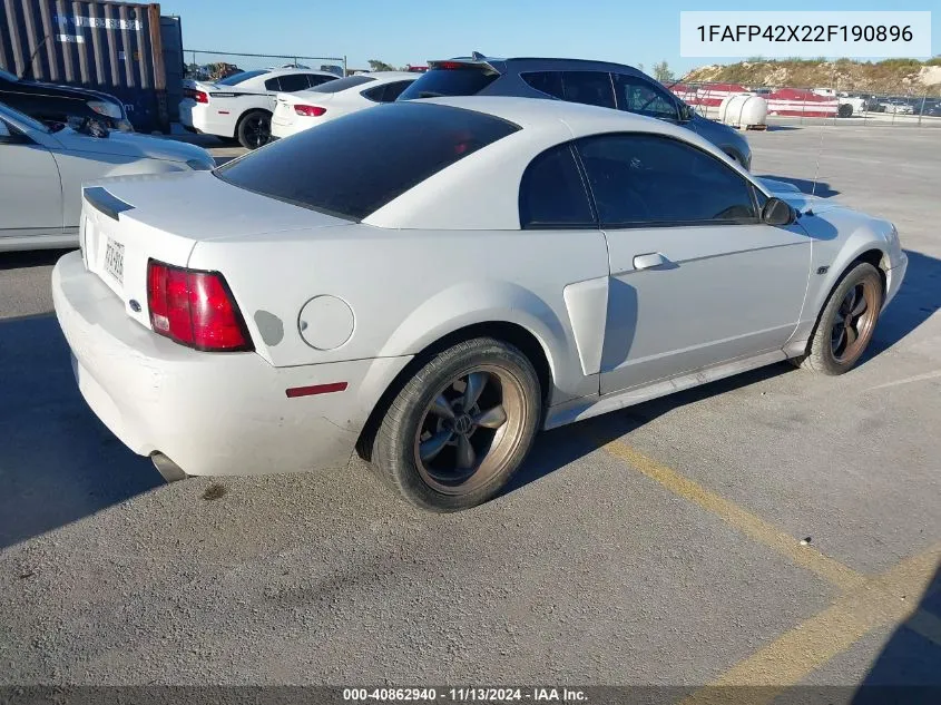 2002 Ford Mustang Gt VIN: 1FAFP42X22F190896 Lot: 40862940