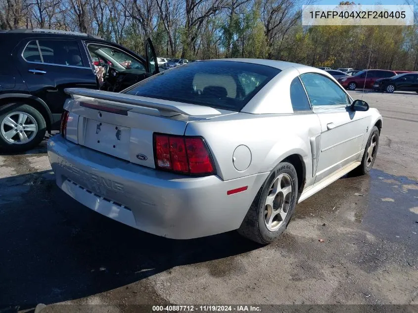 2002 Ford Mustang VIN: 1FAFP404X2F240405 Lot: 40887712