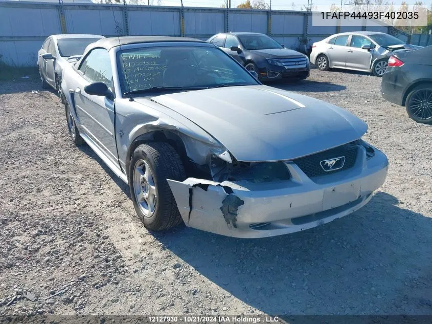 2003 Ford Mustang VIN: 1FAFP44493F402035 Lot: 12127930