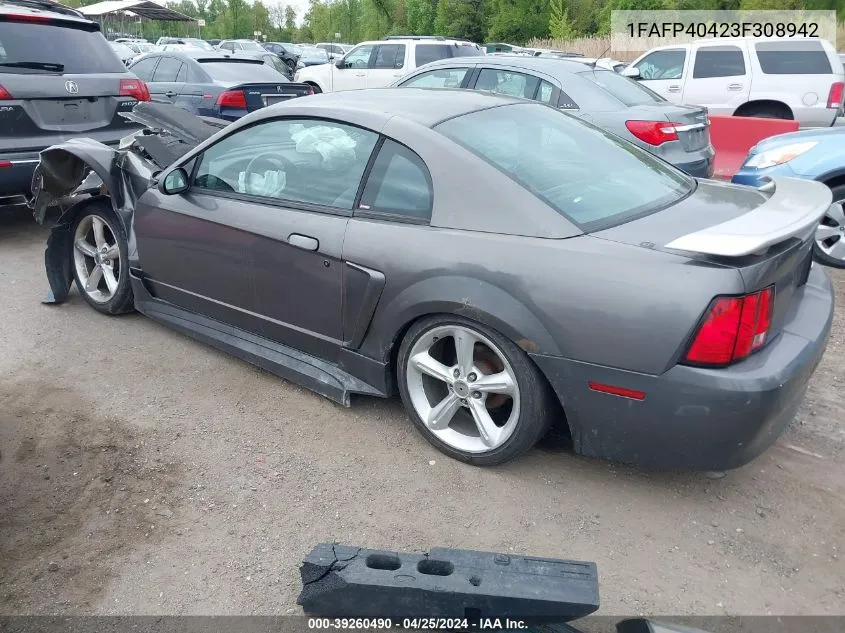 2003 Ford Mustang VIN: 1FAFP40423F308942 Lot: 39260490