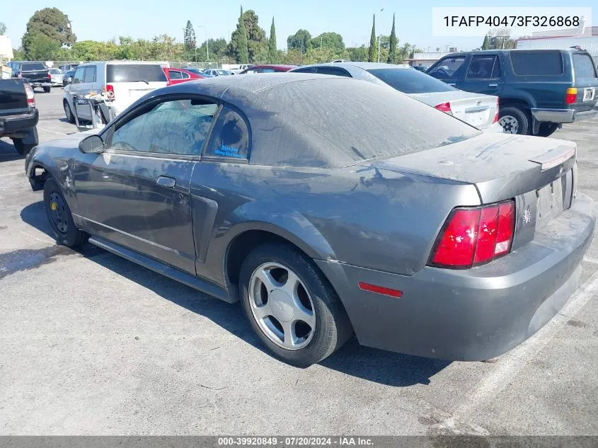 2003 Ford Mustang VIN: 1FAFP40473F326868 Lot: 39920849