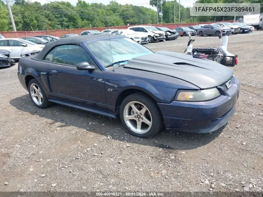 2003 Ford Mustang Gt VIN: 1FAFP45X23F389461 Lot: 40010321