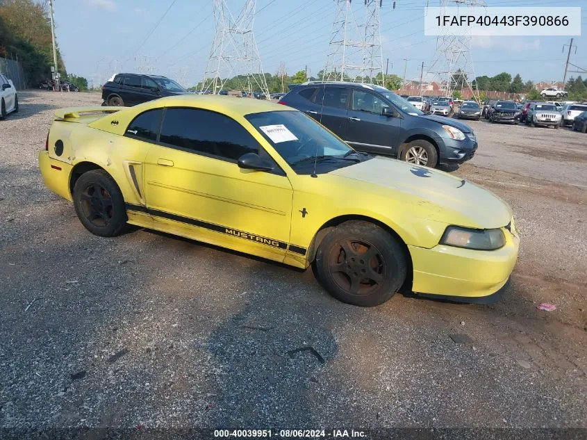 2003 Ford Mustang VIN: 1FAFP40443F390866 Lot: 40039951