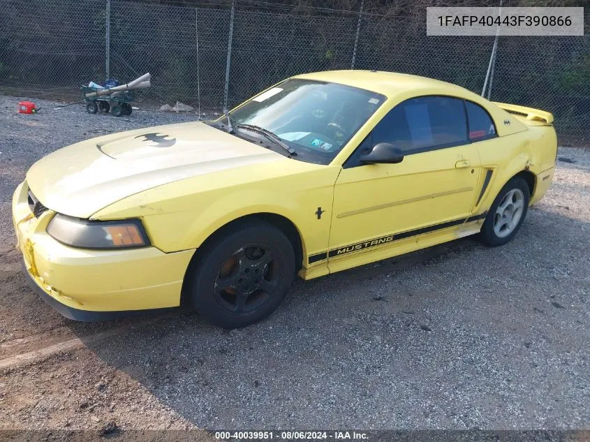 2003 Ford Mustang VIN: 1FAFP40443F390866 Lot: 40039951