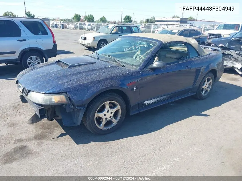 1FAFP44443F304949 2003 Ford Mustang