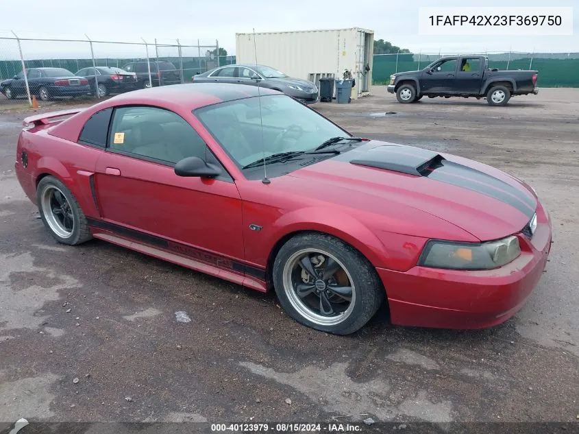 2003 Ford Mustang Gt VIN: 1FAFP42X23F369750 Lot: 40123979