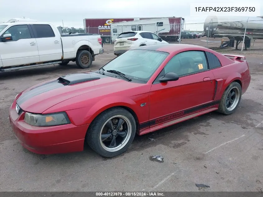 2003 Ford Mustang Gt VIN: 1FAFP42X23F369750 Lot: 40123979