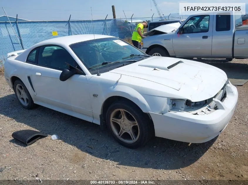 2003 Ford Mustang Gt VIN: 1FAFP42X73F437105 Lot: 40126703