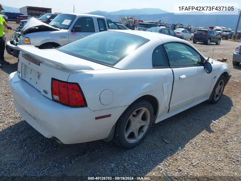 2003 Ford Mustang Gt VIN: 1FAFP42X73F437105 Lot: 40126703