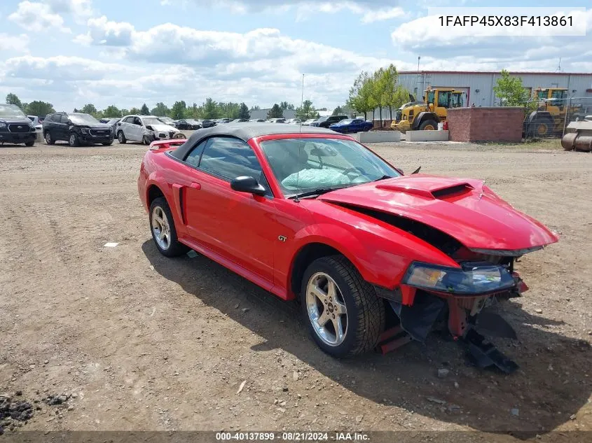 2003 Ford Mustang Gt VIN: 1FAFP45X83F413861 Lot: 40137899