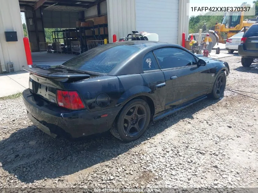 2003 Ford Mustang Gt VIN: 1FAFP42XX3F370337 Lot: 40199405