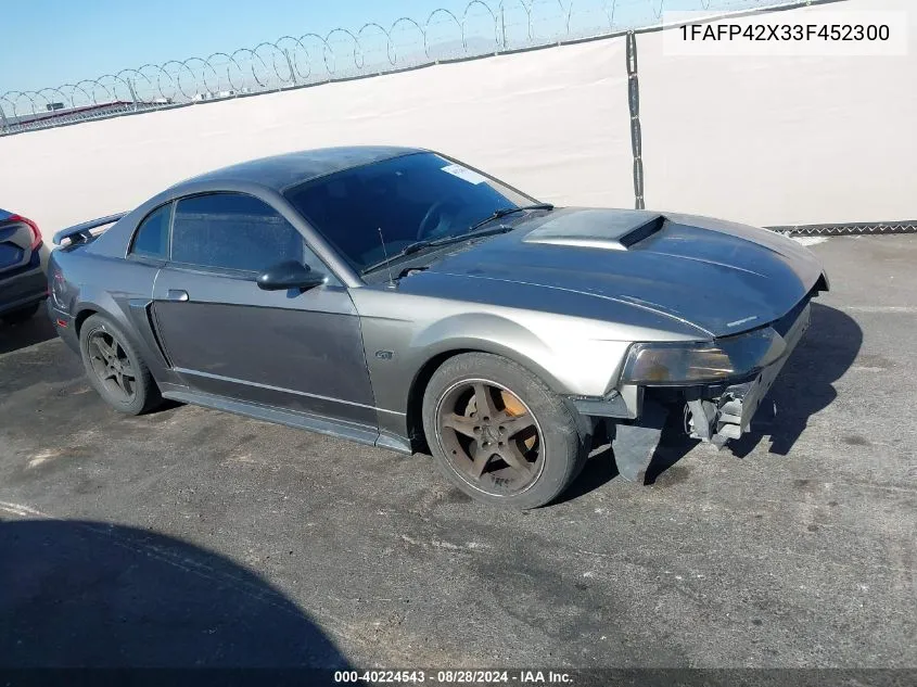 2003 Ford Mustang Gt VIN: 1FAFP42X33F452300 Lot: 40224543