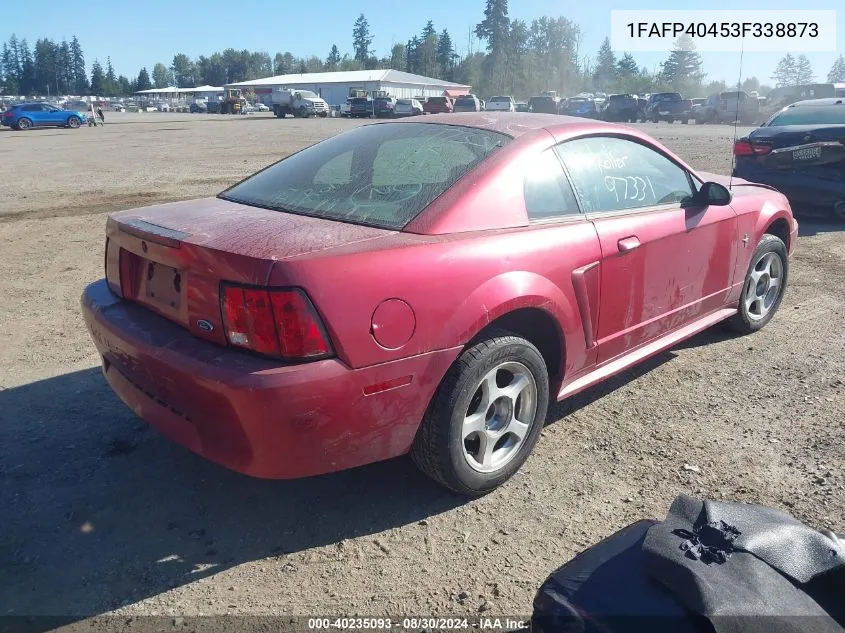 2003 Ford Mustang VIN: 1FAFP40453F338873 Lot: 40235093