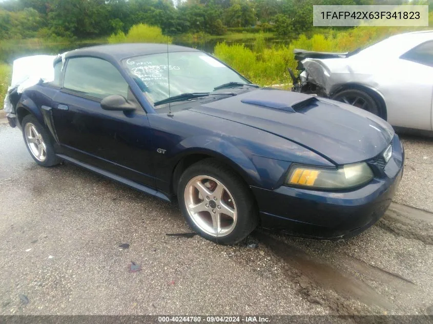 2003 Ford Mustang Gt VIN: 1FAFP42X63F341823 Lot: 40244780