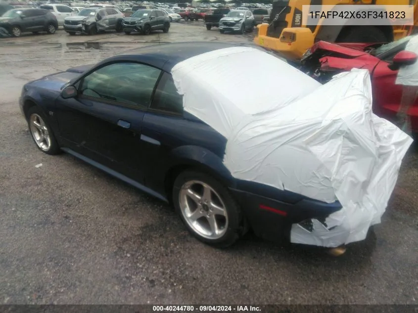 2003 Ford Mustang Gt VIN: 1FAFP42X63F341823 Lot: 40244780