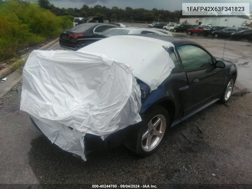 2003 Ford Mustang Gt VIN: 1FAFP42X63F341823 Lot: 40244780