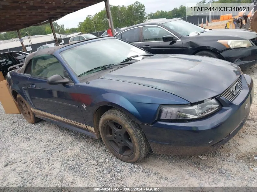 2003 Ford Mustang VIN: 1FAFP444X3F340628 Lot: 40247865