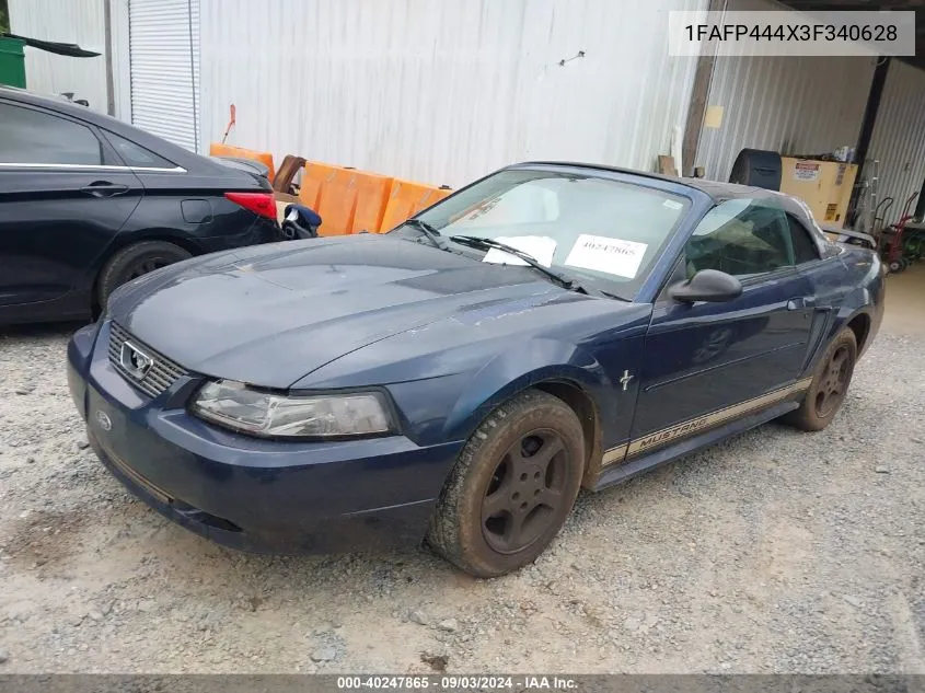 2003 Ford Mustang VIN: 1FAFP444X3F340628 Lot: 40247865