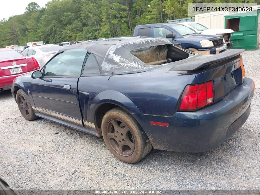 2003 Ford Mustang VIN: 1FAFP444X3F340628 Lot: 40247865