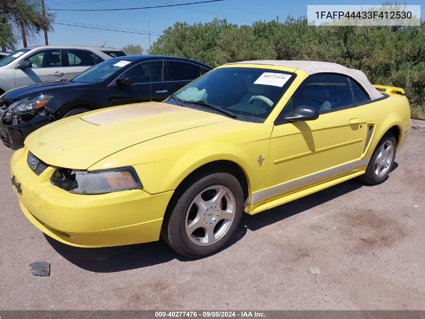 2003 Ford Mustang VIN: 1FAFP44433F412530 Lot: 40277476