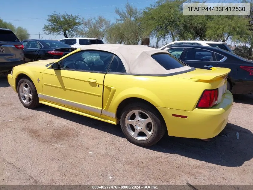 2003 Ford Mustang VIN: 1FAFP44433F412530 Lot: 40277476