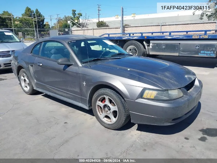 2003 Ford Mustang VIN: 1FAFP40423F304115 Lot: 40294928