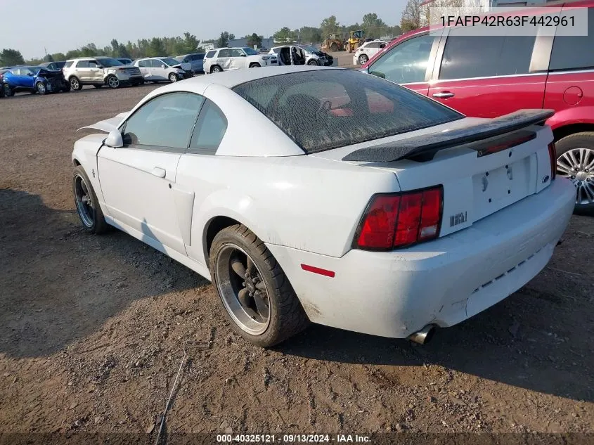 2003 Ford Mustang Mach I VIN: 1FAFP42R63F442961 Lot: 40325121