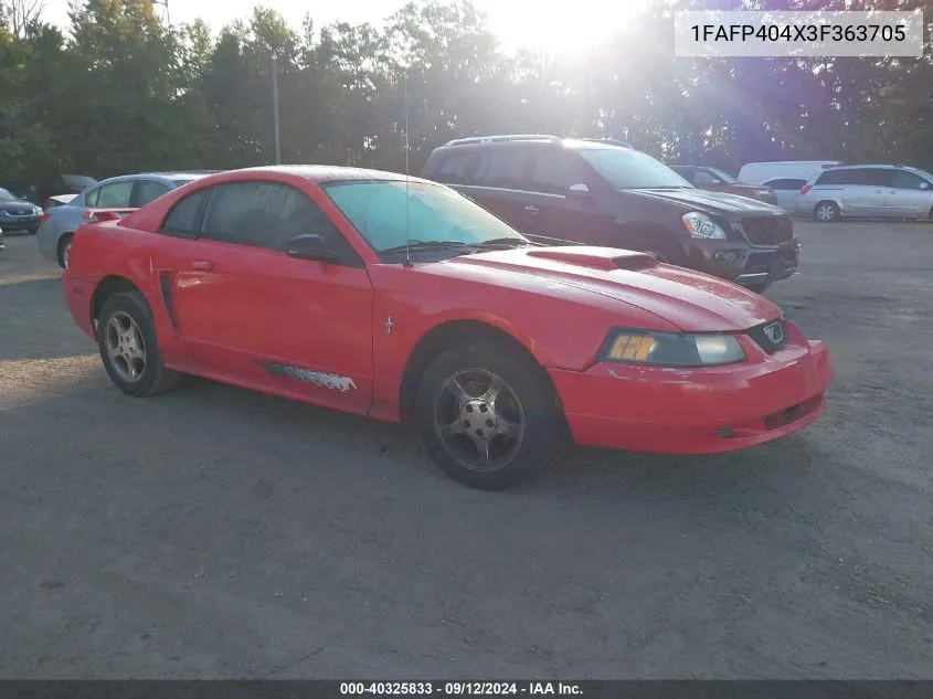 2003 Ford Mustang VIN: 1FAFP404X3F363705 Lot: 40325833