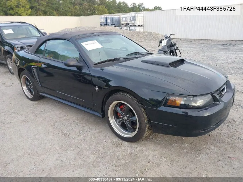 2003 Ford Mustang Deluxe VIN: 1FAFP44443F385726 Lot: 40330467