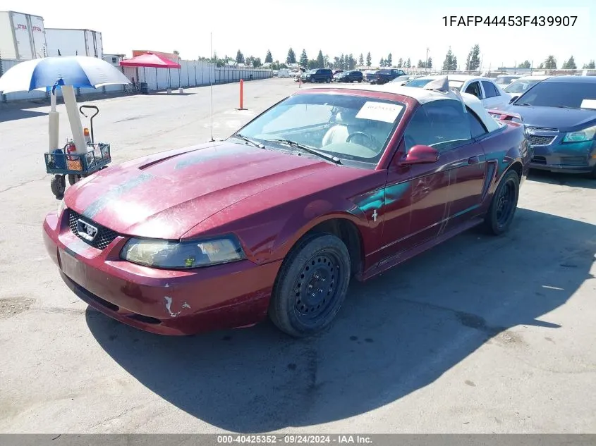 2003 Ford Mustang Deluxe VIN: 1FAFP44453F439907 Lot: 40425352