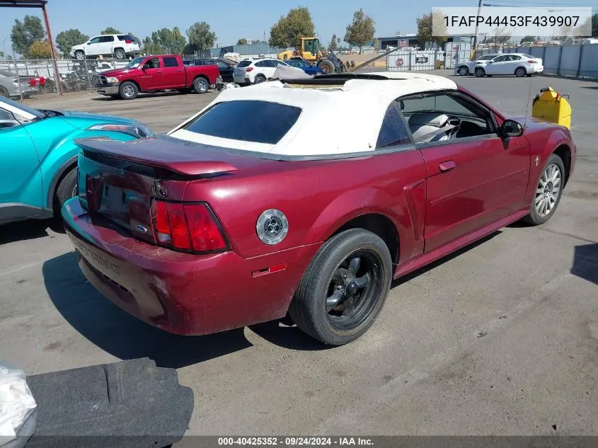 2003 Ford Mustang Deluxe VIN: 1FAFP44453F439907 Lot: 40425352