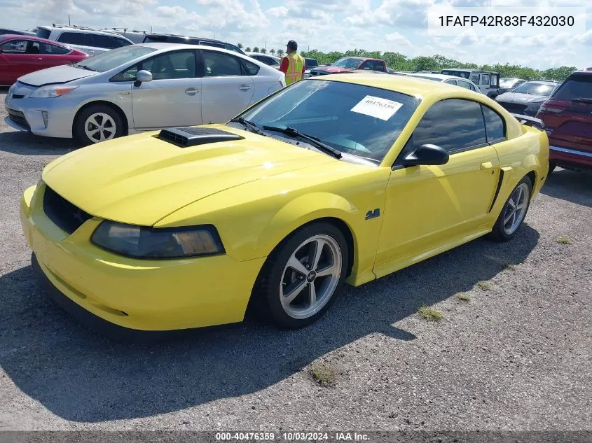 2003 Ford Mustang Mach 1 VIN: 1FAFP42R83F432030 Lot: 40476359