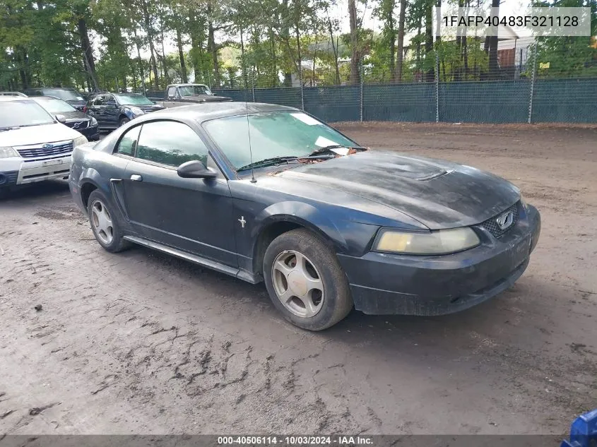 2003 Ford Mustang VIN: 1FAFP40483F321128 Lot: 40506114