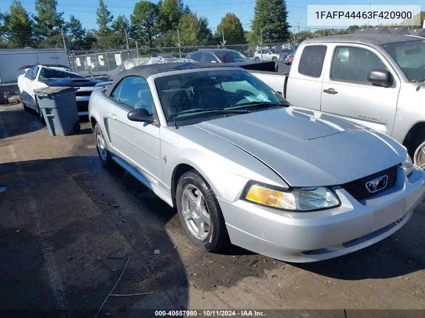 2003 Ford Mustang VIN: 1FAFP44463F420900 Lot: 40557980