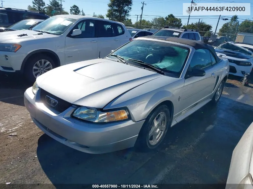 2003 Ford Mustang VIN: 1FAFP44463F420900 Lot: 40557980