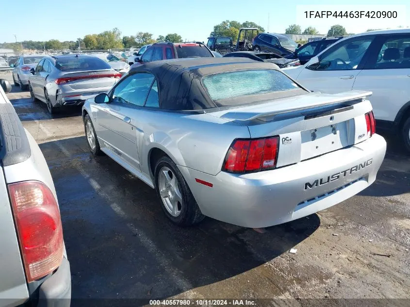 2003 Ford Mustang VIN: 1FAFP44463F420900 Lot: 40557980