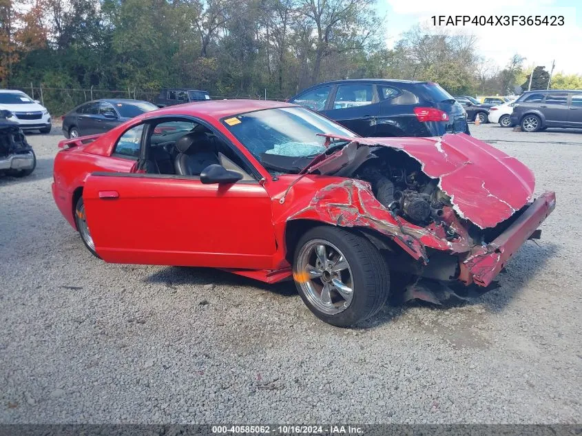 2003 Ford Mustang VIN: 1FAFP404X3F365423 Lot: 40585062