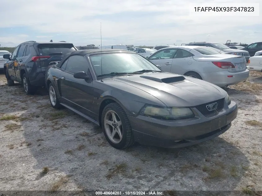 2003 Ford Mustang Gt VIN: 1FAFP45X93F347823 Lot: 40604203