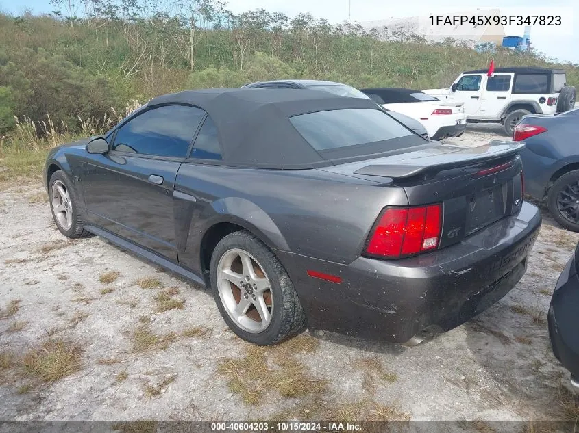 2003 Ford Mustang Gt VIN: 1FAFP45X93F347823 Lot: 40604203