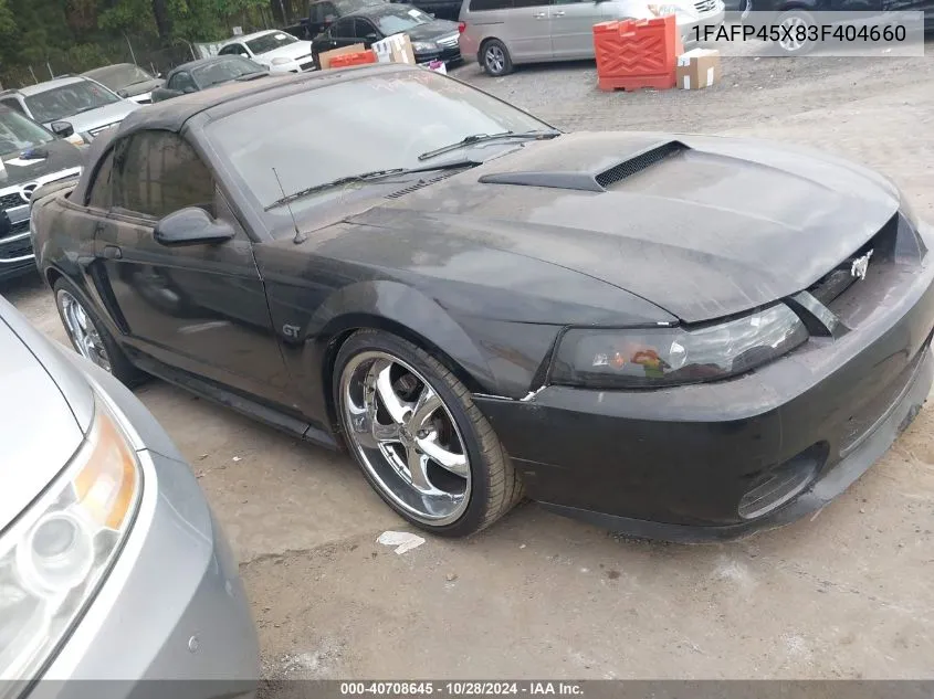 2003 Ford Mustang Gt VIN: 1FAFP45X83F404660 Lot: 40708645