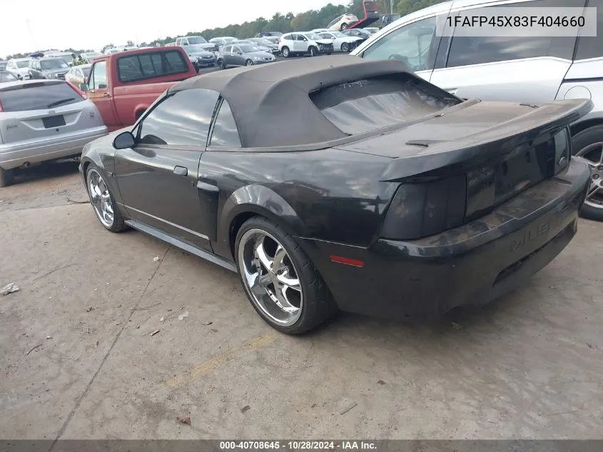 2003 Ford Mustang Gt VIN: 1FAFP45X83F404660 Lot: 40708645