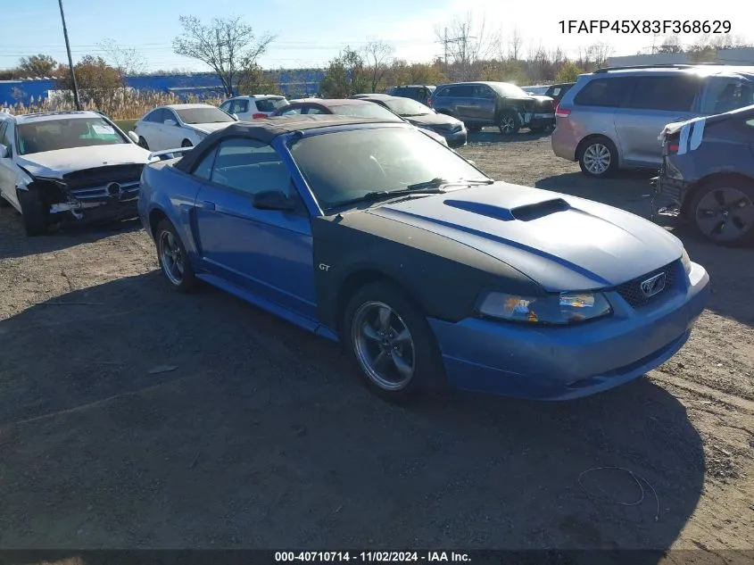 2003 Ford Mustang Gt VIN: 1FAFP45X83F368629 Lot: 40710714