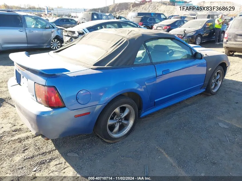 2003 Ford Mustang Gt VIN: 1FAFP45X83F368629 Lot: 40710714