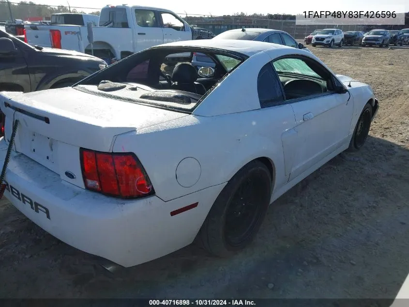 2003 Ford Mustang 10Th Anniversary Package/Cobra VIN: 1FAFP48Y83F426596 Lot: 40716898