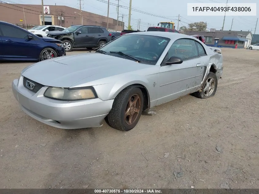 2003 Ford Mustang VIN: 1FAFP40493F438006 Lot: 40730575