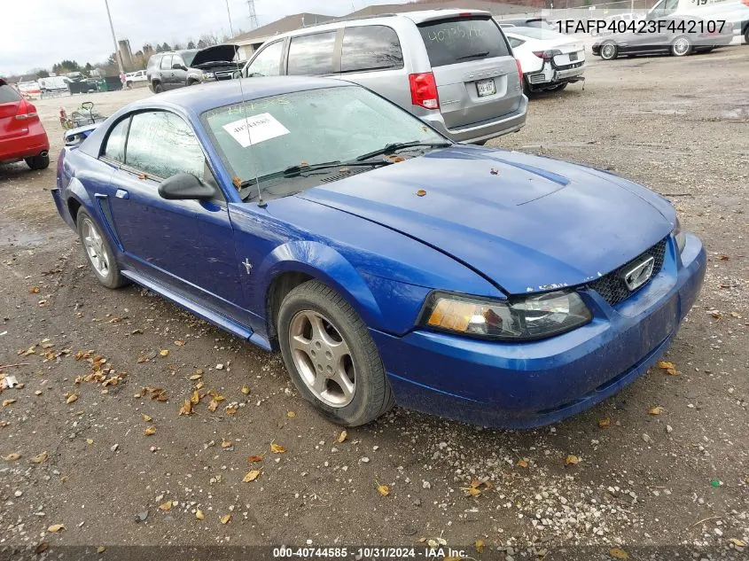 2003 Ford Mustang VIN: 1FAFP40423F442107 Lot: 40744585