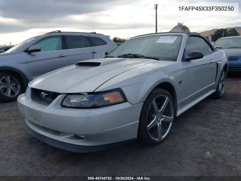 2003 Ford Mustang Gt VIN: 1FAFP45X33F350250 Lot: 40744702