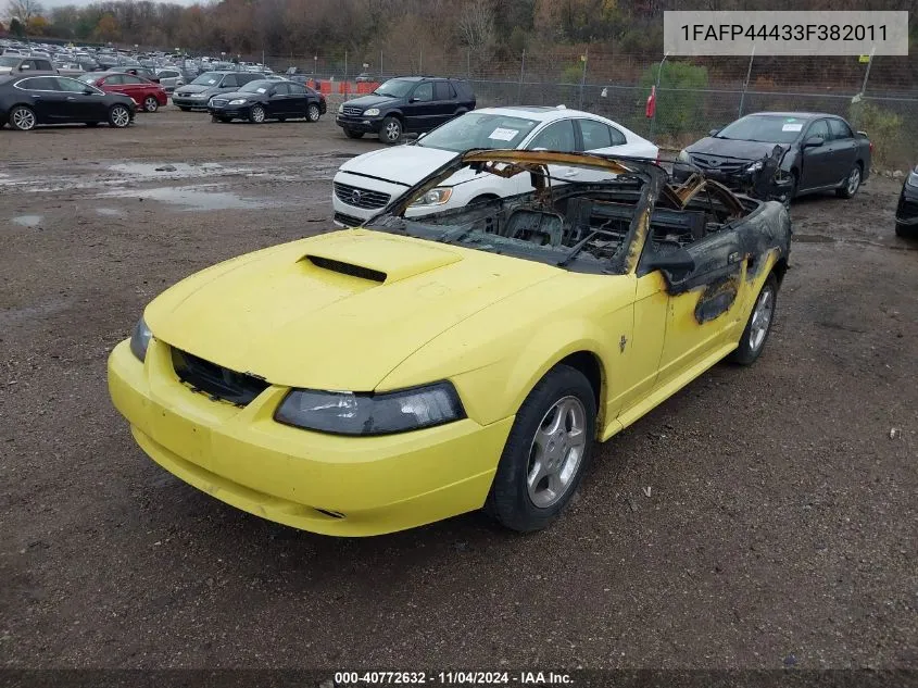 2003 Ford Mustang VIN: 1FAFP44433F382011 Lot: 40772632