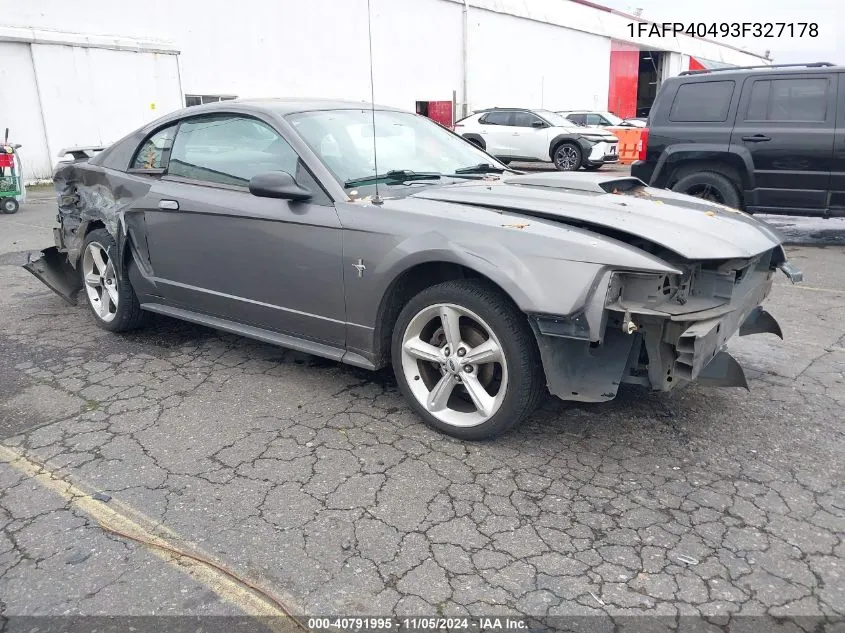 2003 Ford Mustang VIN: 1FAFP40493F327178 Lot: 40791995